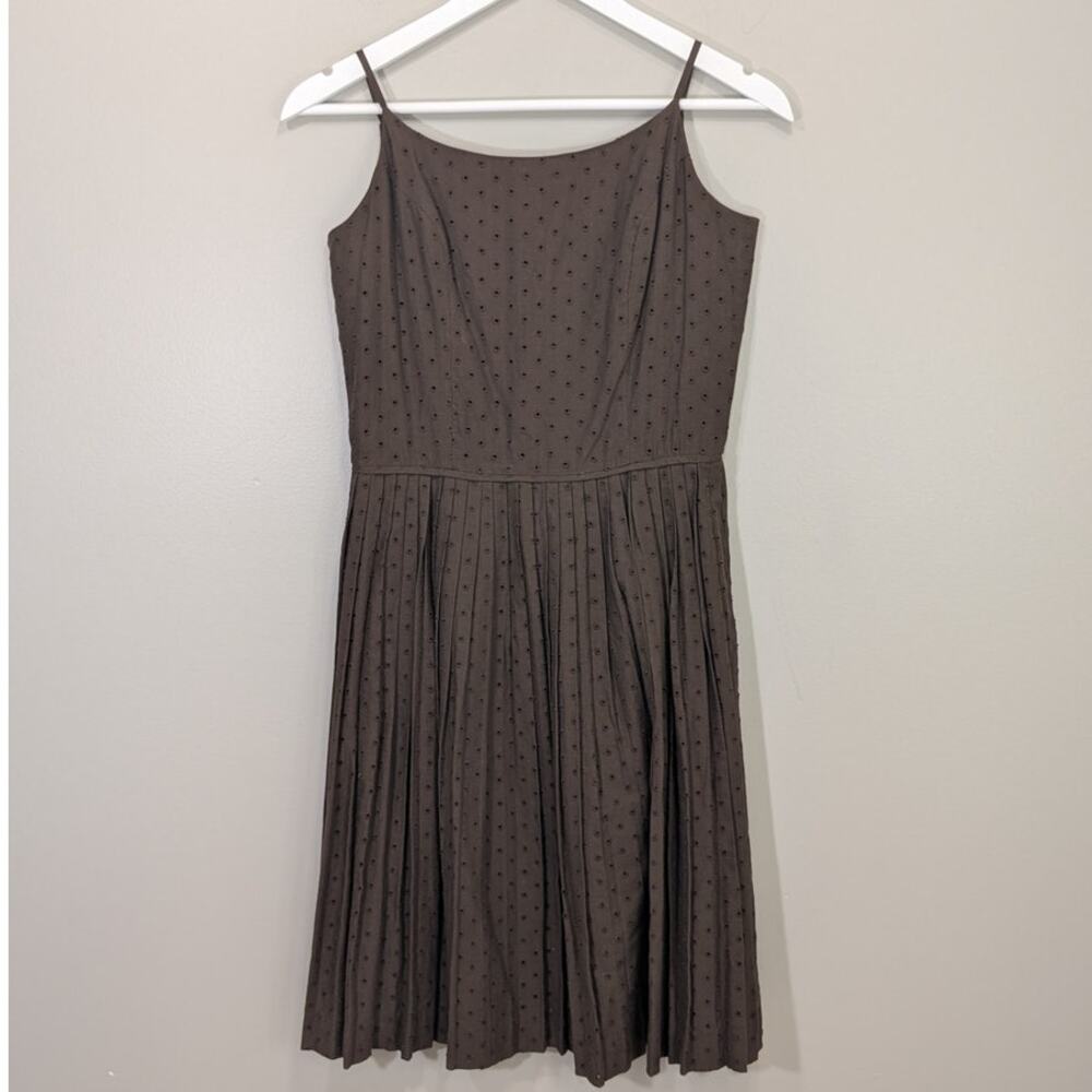 Isaac Mizrahi for Target Dress Brown Eyelet Picnic Garden Coquette - Size 4